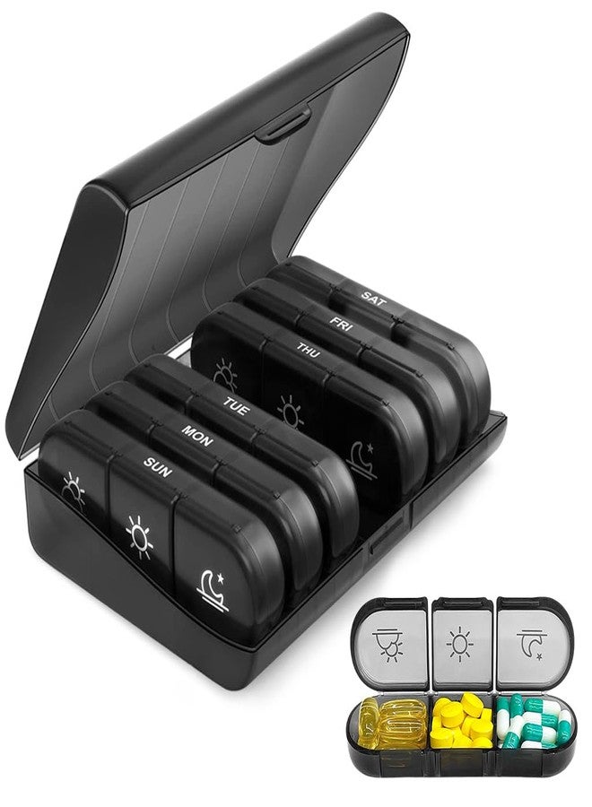 ZIBUYU® Medicine Organizer Box, Medicine Box for Home Weekly 3-Compartment Tablets Travel Case Opaque Medicine Pouch for Travel for Pills, Tablets, Supplyments, With Storage Case - Image 1